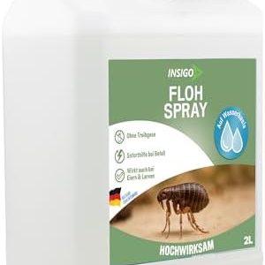 INSIGO Flohspray 2L - Hochwirksames Abwehrspray für Wohnung und Möbel mit Sofortschutz für Hunde und Katzen