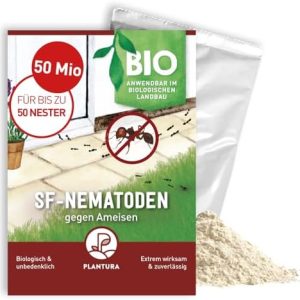 Plantura SF-Nematoden gegen Ameisen – 100% biologisch, hochwirksam & einfach anzuwenden für Nester in Gärten