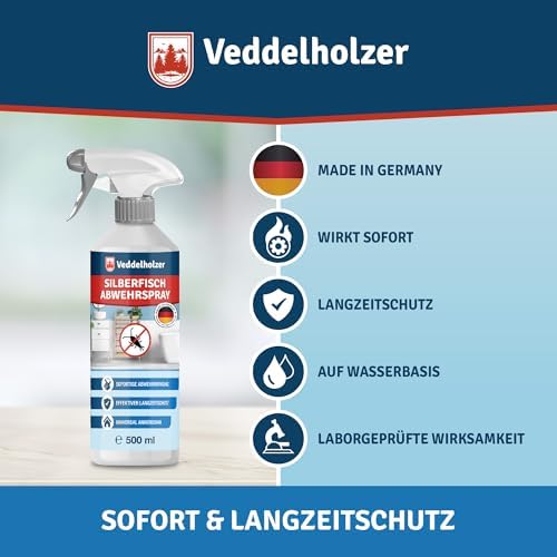 Veddelholzer 500 ml Silberfisch Abwehrspray - Effektive & nachhaltige Bekämpfung für ein schädlingsfreies Zuhause