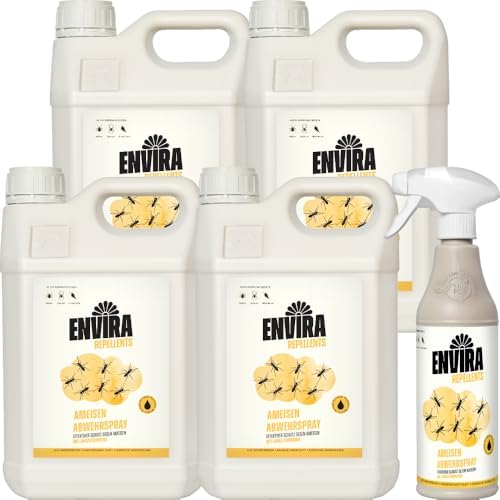 Envira Ameisenspray 5 Liter - Effektives Langzeit-Abwehrmittel gegen Wegameisen und Pharaoameisen für Wohnung, Balkon un