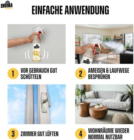 Envira Ameisenspray 5 Liter - Effektives Langzeit-Abwehrmittel gegen Wegameisen und Pharaoameisen für Wohnung, Balkon un