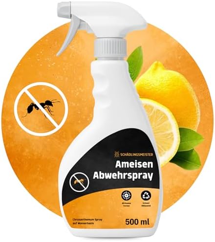 Schädlingsmeister Ameisen Abwehrspray 500 ml - Eukalyptus & Chrysanthemen Schutz für Innen & Außen - Effektives Ameisenm