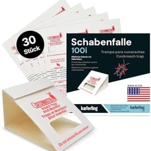 Catchmaster Schabenfalle 100i – 30x Klebefallen gegen Kakerlaken – Giftfrei und Biozidfrei für eine sichere Anwendung zu