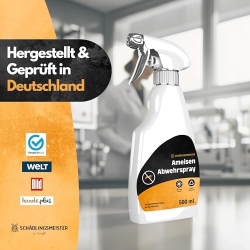 Schädlingsmeister Ameisen Abwehrspray 500 ml - Eukalyptus & Chrysanthemen Schutz für Innen & Außen - Effektives Ameisenm