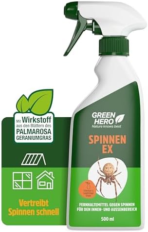 Green Hero Spinnen-Ex Spray 500ml - Effektives Fernhaltemittel gegen Spinnen für Innen und Außen, nachhaltige Abwehrlösu