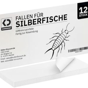 Köder-Discount Silberfischfallen, 12 Stück giftfreie Klebefallen für effektive Haushaltsüberwachung