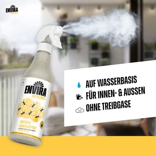 Envira Ameisenspray 5 Liter - Effektives Langzeit-Abwehrmittel gegen Wegameisen und Pharaoameisen für Wohnung, Balkon un