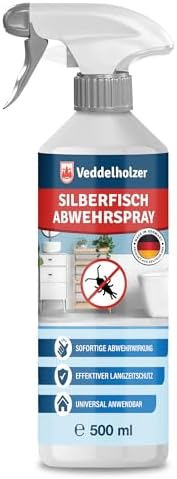 Veddelholzer 500 ml Silberfisch Abwehrspray - Effektive & nachhaltige Bekämpfung für ein schädlingsfreies Zuhause