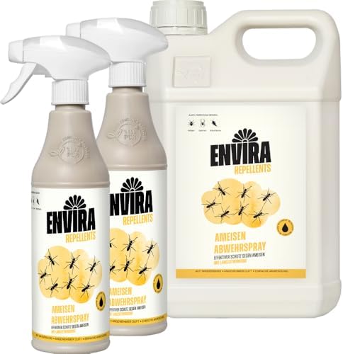 Envira Ameisenspray 5 Liter - Effektives Langzeit-Abwehrmittel gegen Wegameisen und Pharaoameisen für Wohnung, Balkon un