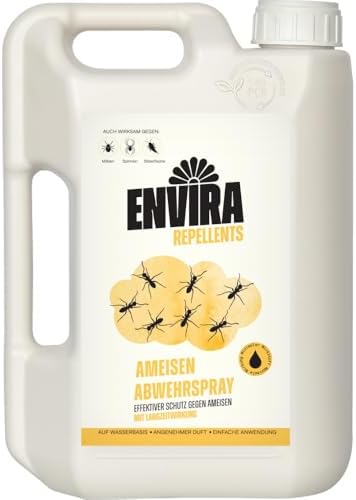 Envira Ameisenspray 5 Liter - Effektives Langzeit-Abwehrmittel gegen Wegameisen und Pharaoameisen für Wohnung, Balkon un