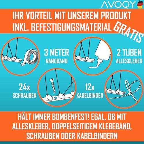 Premium Taubenabwehr-Spikes 5-REIHIG, 3 Meter, Rostfrei, ideal für Balkon, effektiv gegen Tauben!
