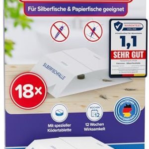 Patronus Silberfischfalle - Effektive, giftfreie Klebefalle für Silberfisch-Befall in jedem Wohnraum inkl. E-Book zur B