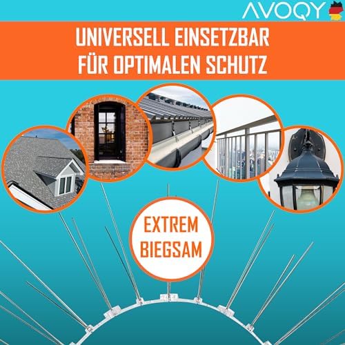 Premium Taubenabwehr-Spikes 5-REIHIG, 3 Meter, Rostfrei, ideal für Balkon, effektiv gegen Tauben!