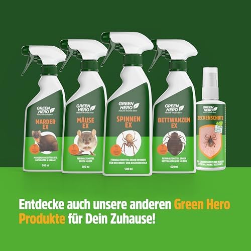 Green Hero Spinnen-Ex Spray 500ml - Effektives Fernhaltemittel gegen Spinnen für Innen und Außen, nachhaltige Abwehrlösu