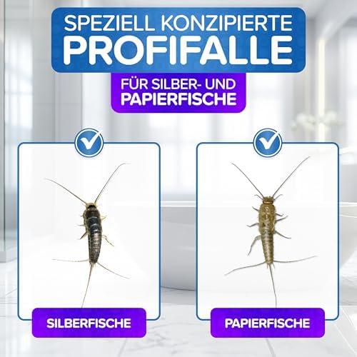 Patronus Silberfischfalle - Effektive, giftfreie Klebefalle für Silberfisch-Befall in jedem Wohnraum inkl. E-Book zur B