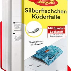 Aeroxon Silberfischfalle 10er Pack – Effektive, Insektizidfreie Klebefallen für langanhaltenden Schutz im Haushalt