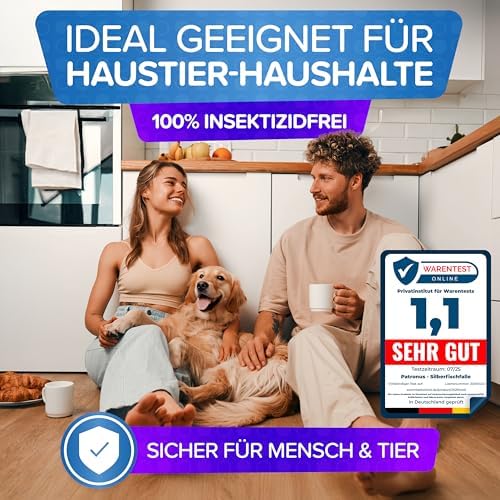 Patronus Silberfischfalle - Effektive, giftfreie Klebefalle für Silberfisch-Befall in jedem Wohnraum inkl. E-Book zur B