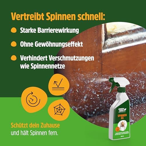 Green Hero Spinnen-Ex Spray 500ml - Effektives Fernhaltemittel gegen Spinnen für Innen und Außen, nachhaltige Abwehrlösu