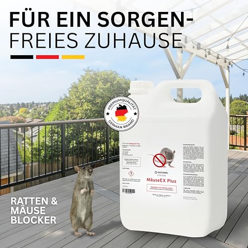 BIOFORMEL Mäuse Ex Spray Plus 1L - Effektive Mäuse- und Rattenabwehr für Innen und Außen - Geraniol-basiertes Mausspray