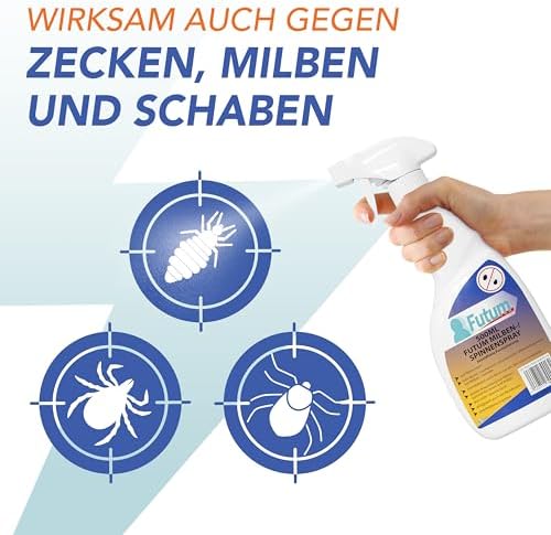 Spinnen & Milbenspray 500ml – Effektives Spray gegen Spinnen & Milben für Allergiker – Wasserbasiertes, fleckenfreies Mi